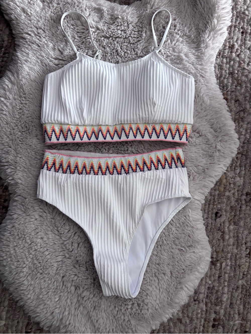 2 piece white swimsuit